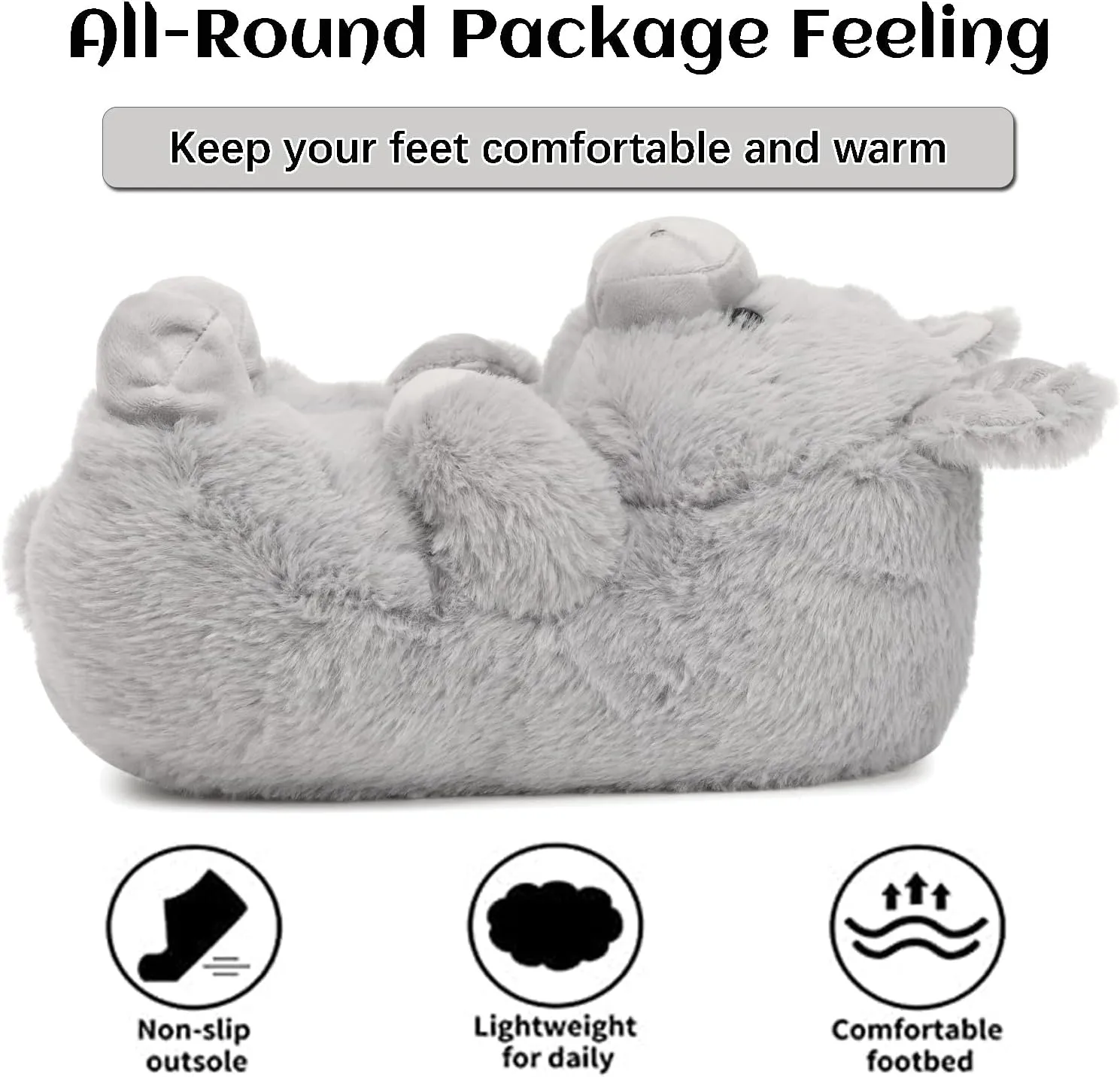 Fuzzy Women's Teddy Bear Slippers,Cozy Women Indoor House Shoes,Fun Costume for Adults,Cute Bedroom Slippers for Women Birthday Valentine's Gift Ideas