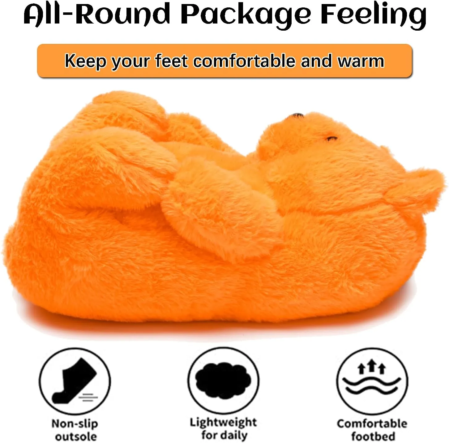 Fuzzy Women's Teddy Bear Slippers,Cozy Women Indoor House Shoes,Fun Costume for Adults,Cute Bedroom Slippers for Women Birthday Valentine's Gift Ideas
