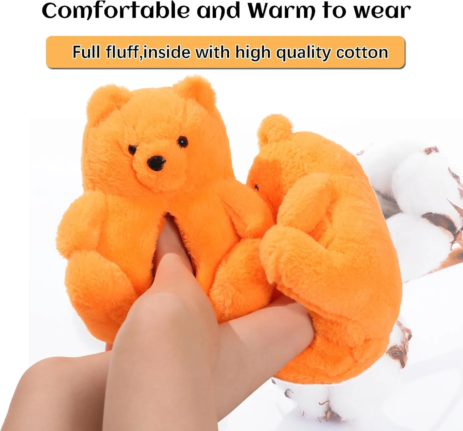 Fuzzy Women's Teddy Bear Slippers,Cozy Women Indoor House Shoes,Fun Costume for Adults,Cute Bedroom Slippers for Women Birthday Valentine's Gift Ideas
