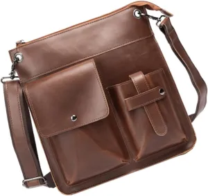 GALPADA 1pc Men Messenger Bag Large Capacity Pu Outdoor Storage Bag for Work School and Everyday Use Multiple Pockets for Convenient Organization Stylish for Camping and Shopping