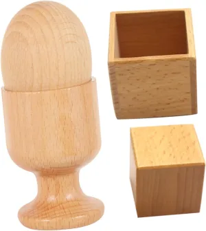 GALPADA 2 Sets Wooden Hand Eye Coordination Training Box Square Block Egg Cup for Educational Preschool for Enhancing Creativity and Logical Thinking Skills