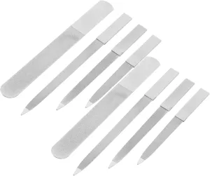 GALPADA 8pcs Double Sided Stainless Steel Nail File Set for Precision Manicure Nail Art Washable Reusable Tools for Travel