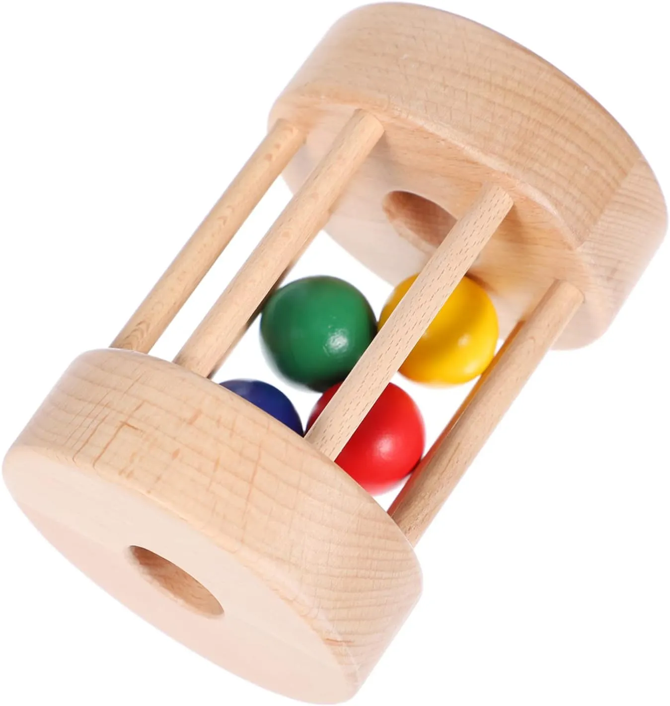 GALPADA Wooden Shaking Drum Early Educational Percussion Instrument for Develops Hand Eye Coordination Motor Skills Safe Wooden Design for Creative Play