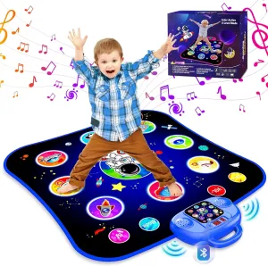 Game for Kids Ages 4-8 Dance Toys for Girls Ages 6-8 Gifts for 3-12 Year Old Girls Dance Mat Autism Toys Girl Gift for 7 Year Old Electronic Dance Pad Bluetooth Music Mat for Toddlers Blue