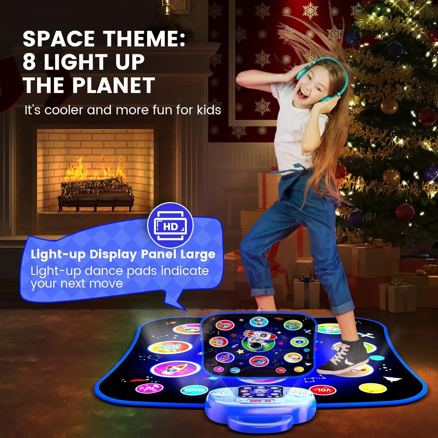 Game for Kids Ages 4-8 Dance Toys for Girls Ages 6-8 Gifts for 3-12 Year Old Girls Dance Mat Autism Toys Girl Gift for 7 Year Old Electronic Dance Pad Bluetooth Music Mat for Toddlers Blue