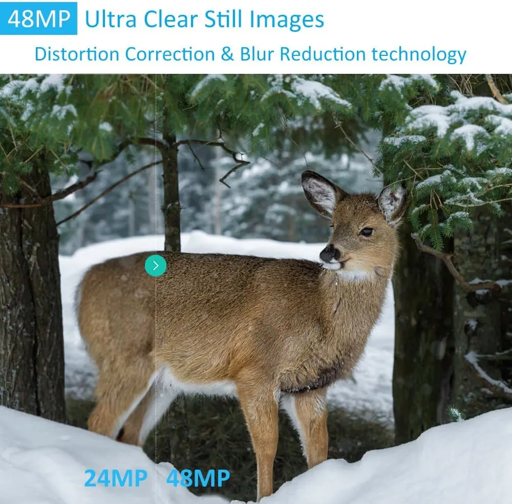 GardePro E5 Trail Camera, 48MP 1296p, Game Cameras with Night Vision Motion Activated Waterproof, for Deer Wildlife Cams, Brown