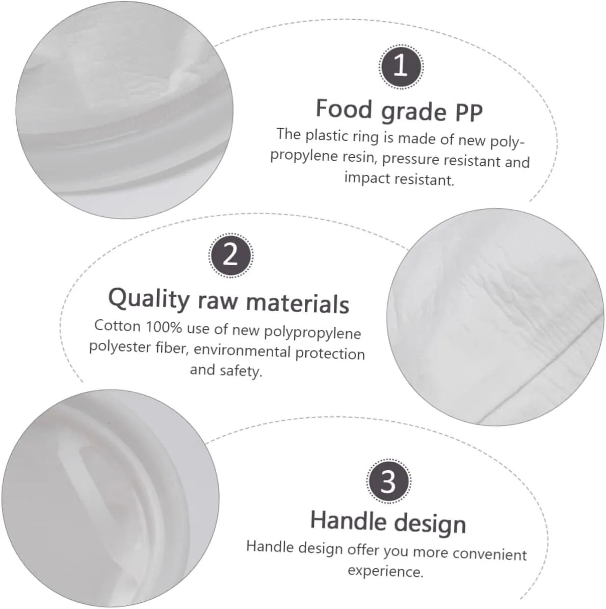 Garneck Soy Milk Filter Bag Set 1um Reusable Strainer for Yogurt Food Strainer