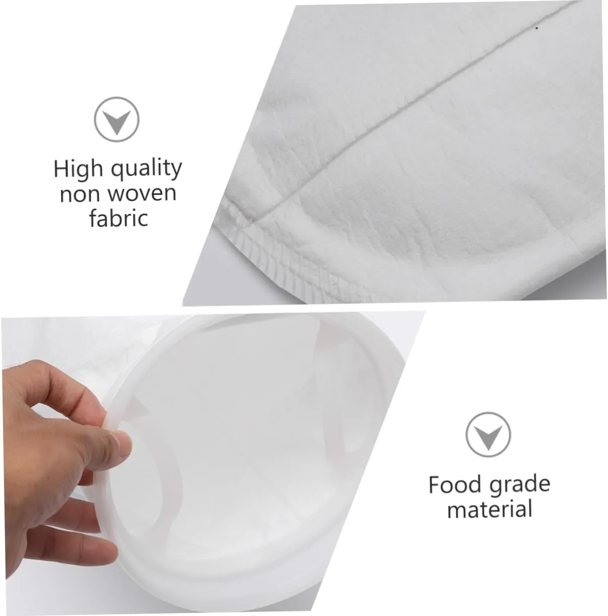 Garneck Soy Milk Filter Bag Set 1um Reusable Strainer for Yogurt Food Strainer