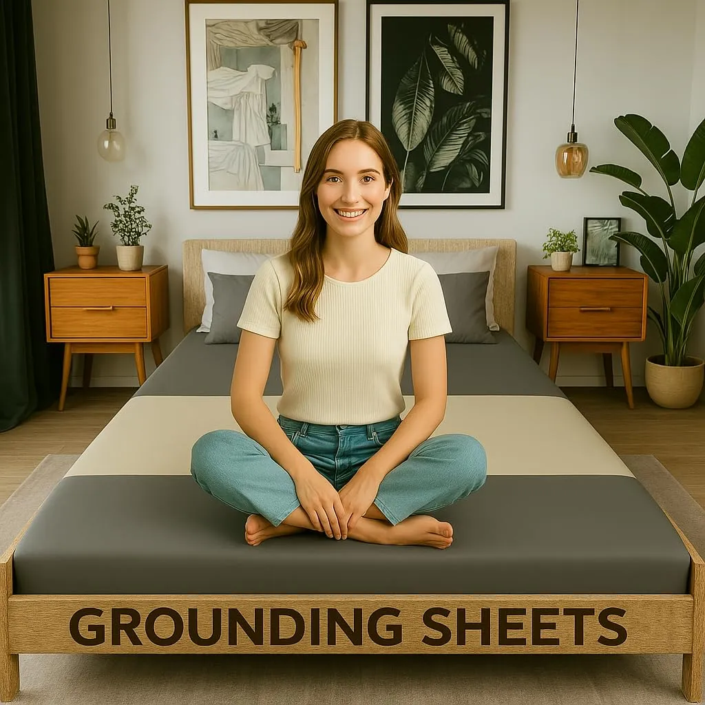 GAYA Grounding Sheets, One Size, Extra Soft 95% Organic Cotton for Sleep Improvement & Muscle Relaxation, Grounded Sheet, Earthing Grounding Bed Sheets, Grounding Mattress Pad Bedding (104" x 24")