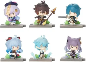 Genshin Impact Liyue Anime Figure 6 Set Mini Anime Action Figurine Creative Gift Toy Figure Ornaments Exquisite 2.9Inch