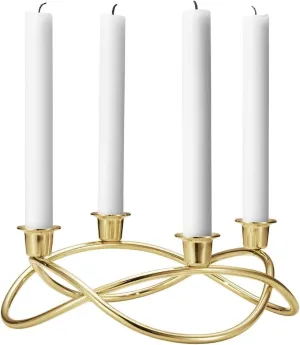 Georg Jensen Season Candleholder - 18kt Gold Plated Stainless Steel - Designed by Maria Berntsen Candlestick - Classic Christmas Decorations