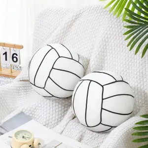 Gerrii 2 Pcs 3D Volleyball Pillow Soft Stuffed Sports Pillows Cute Fluffy Volleyball Plush Sport Theme Cushion Stuffed Pillow Easter Spring Gift for Bedroom Nursery Room Decoration