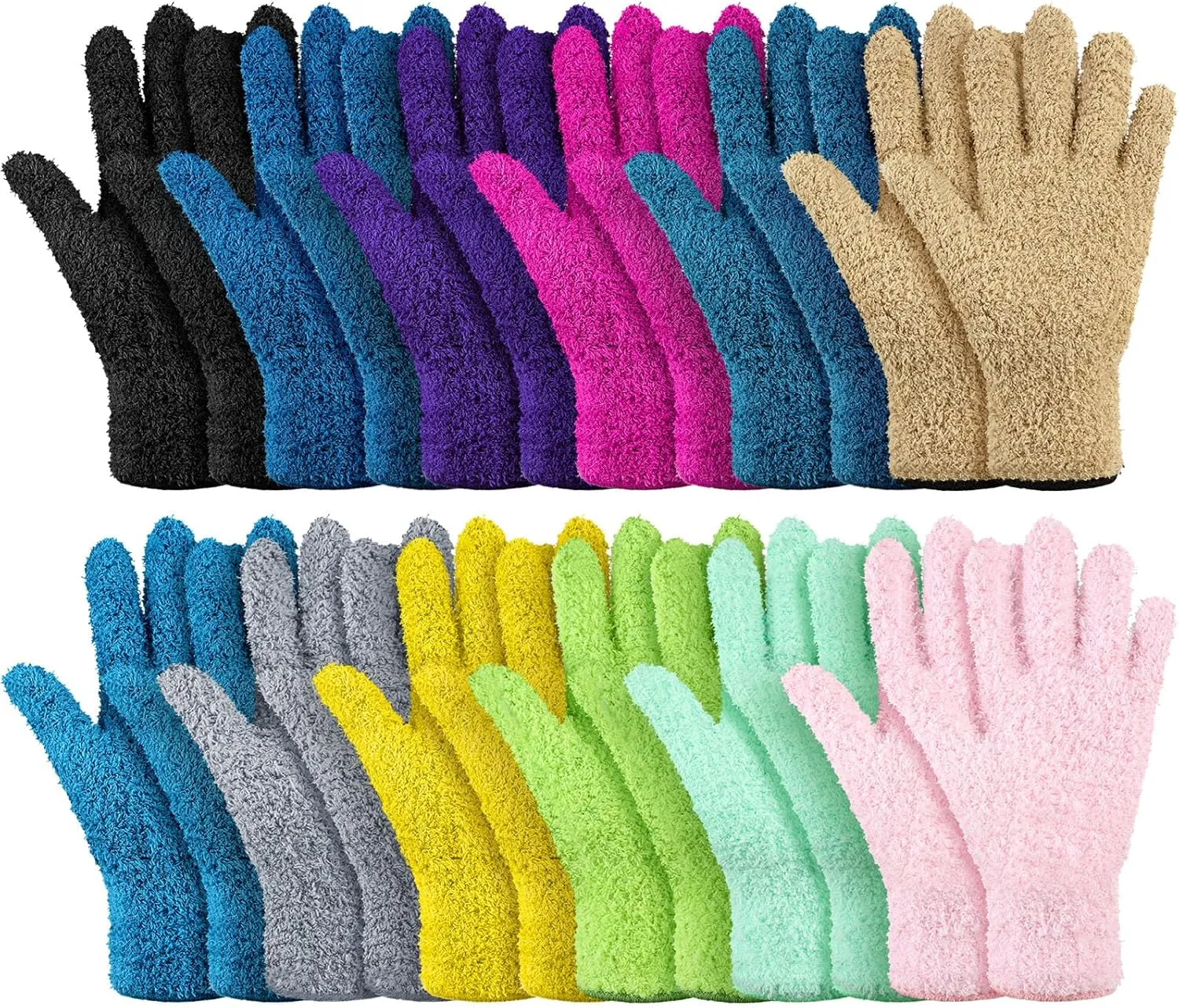 Geyoga 12 Pairs Microfiber Dusting Gloves Household Dusting Cleaning Glove Washable Plant Dusting Mittens