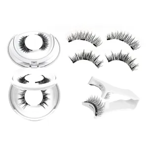 Giani Magnetic Lashes,with Applicator,Magnetic Eyelashes Natural Look,2 Pair Reusable Magnet Eyelashes,No Glue Needed Soft Lashes Kit (Natural Slender)