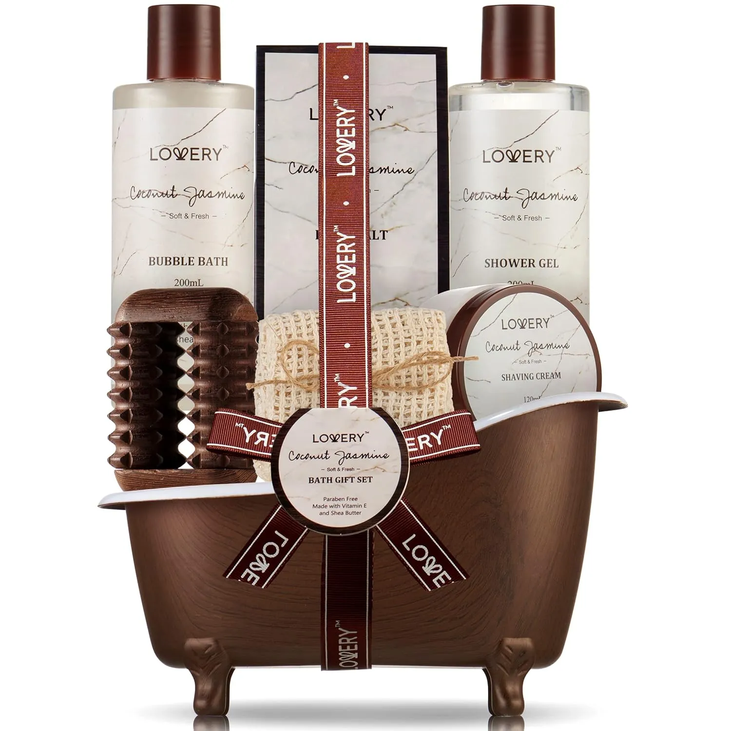 Gifts for Women and Men, Spa Gift Baskets for Women, Mom, Her - Coconut Jasmine Bath Sets & Personal Self Care Kit, Birthday Gifts for Mom Who Has Everything, Relaxation & Pampering Gifts