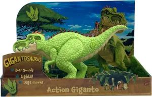 Gigantosaurus: Action Giganto - 14" Green Dinosaur Figure - Light-Up Spine, Roars, Walks & Stomps, Opens Mouth, TV Series Action Dino Toy, Kids Age 3 
