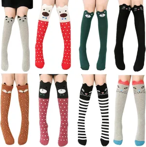 Girls Knee High Socks Gifts Cute Cotton Mid Calf Long Boot Socks Stocking Stuffers