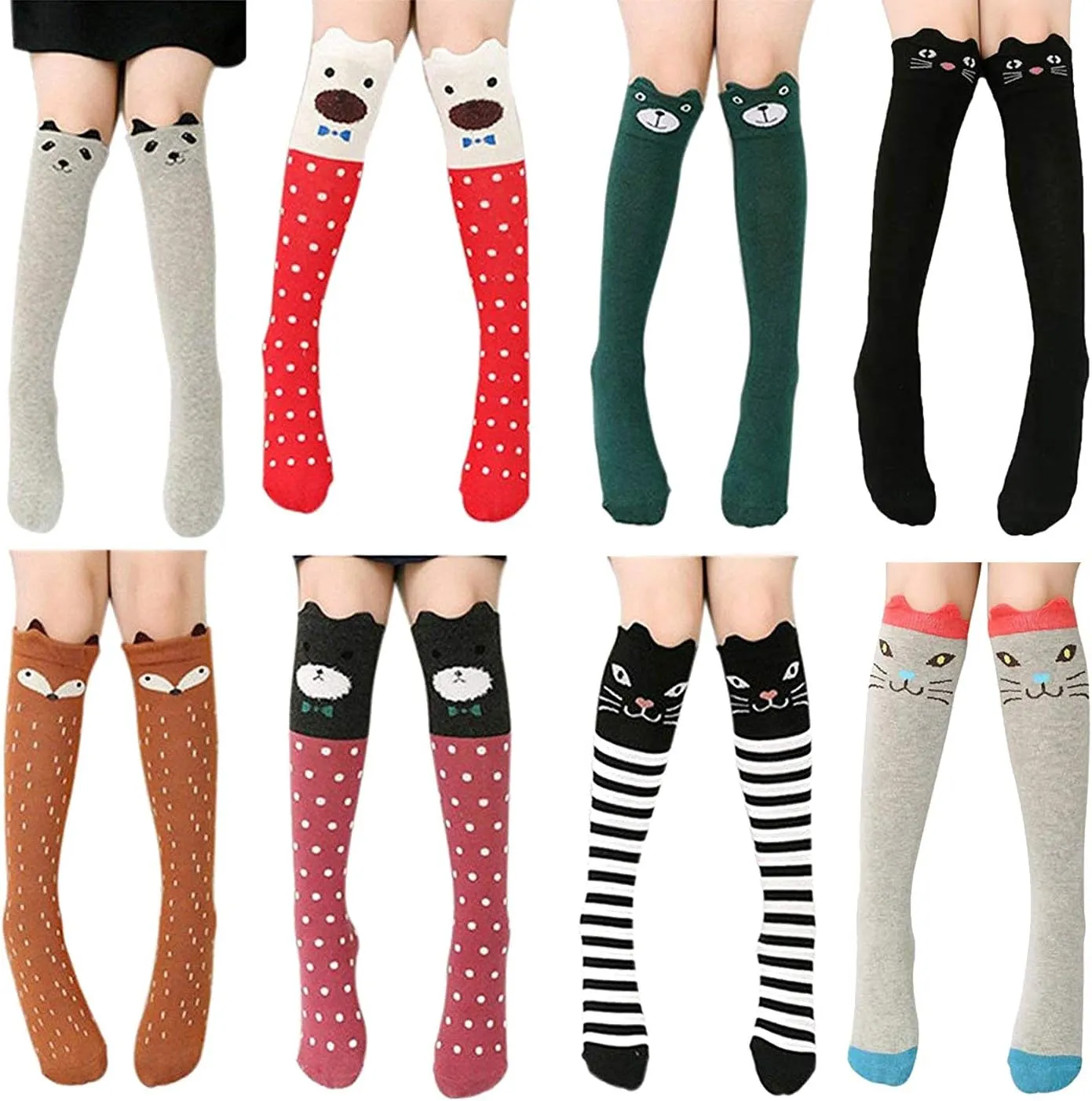 Girls Knee High Socks Gifts Cute Cotton Mid Calf Long Boot Socks Stocking Stuffers