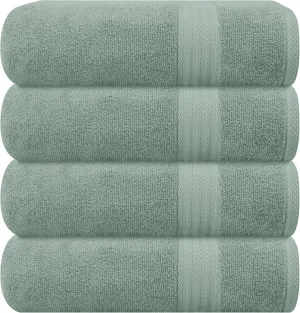 GLAMBURG Premium Cotton 4 Pack Bath Towel Set - 100% Pure Cotton - 4 Bath Towels 27x54 - Ideal for Everyday use - Ultra Soft & Highly Absorbent - Jade