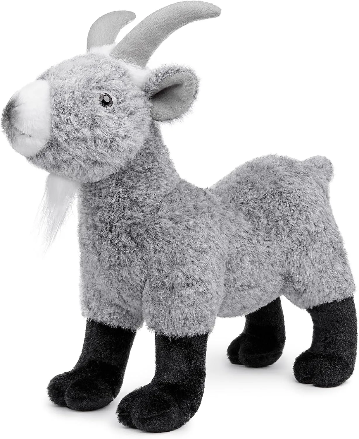 Gray Goat Plush Toy - Lifelike 12” Goat Stuffed Animals, Soft Gray Goat Stuffed Toys, Unique Plushie Toys Model Dolls Collection for Kids
