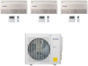 Gree 30,000 BTU Multi21  Tri-Zone Floor/Ceiling Mini Split Air Conditioner Heat Pump 208/230V SEER 21 (9-12-18)