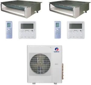 Gree 42,000 BTU Multi21  Dual-Zone Concealed Duct Mini Split Air Conditioner Heat Pump 208/230V SEER 21 (24-24)