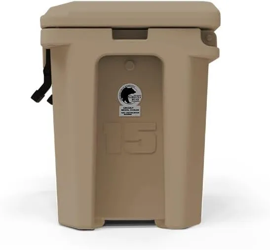 Grizzly 15 Cooler | 15 qt Ice Chest Durable Rotomolded Insulated | Made in USA | Warranty for Life | For Beach Boat Camping Fishing Hunting | G15