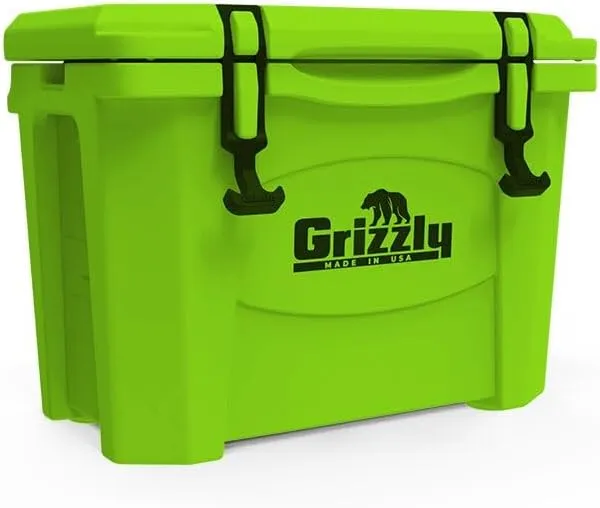 Grizzly 15 Cooler | 15 qt Ice Chest Durable Rotomolded Insulated | Made in USA | Warranty for Life | For Beach Boat Camping Fishing Hunting | G15