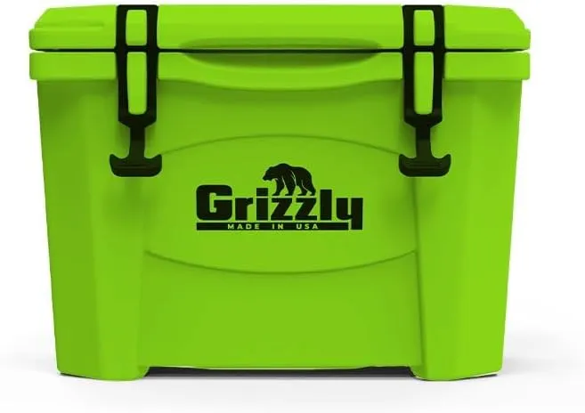 Grizzly 15 Cooler | 15 qt Ice Chest Durable Rotomolded Insulated | Made in USA | Warranty for Life | For Beach Boat Camping Fishing Hunting | G15