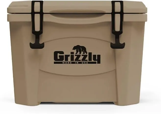 Grizzly 15 Cooler | 15 qt Ice Chest Durable Rotomolded Insulated | Made in USA | Warranty for Life | For Beach Boat Camping Fishing Hunting | G15