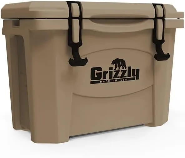 Grizzly 15 Cooler | 15 qt Ice Chest Durable Rotomolded Insulated | Made in USA | Warranty for Life | For Beach Boat Camping Fishing Hunting | G15
