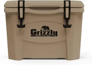 Grizzly 15 Cooler | 15 qt Ice Chest Durable Rotomolded Insulated | Made in USA | Warranty for Life | For Beach Boat Camping Fishing Hunting | G15