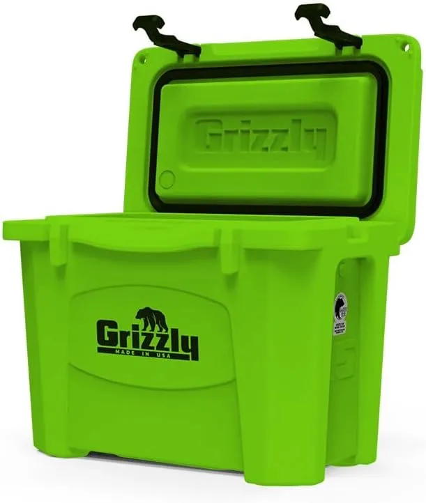 Grizzly 15 Cooler | 15 qt Ice Chest Durable Rotomolded Insulated | Made in USA | Warranty for Life | For Beach Boat Camping Fishing Hunting | G15