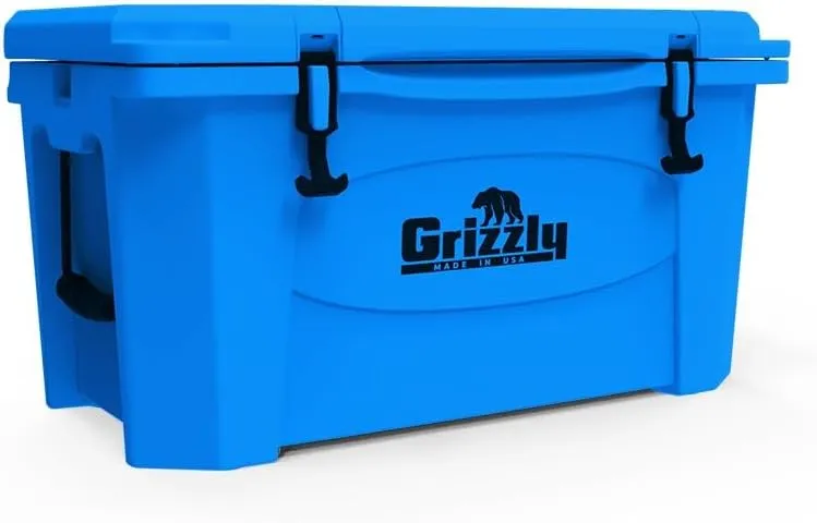 Grizzly 45 Cooler | 45 qt Ice Chest Durable Rotomolded Insulated | Made in The USA | Warranty for Life | for Beach Boat Camping Fishing Hunting | G45