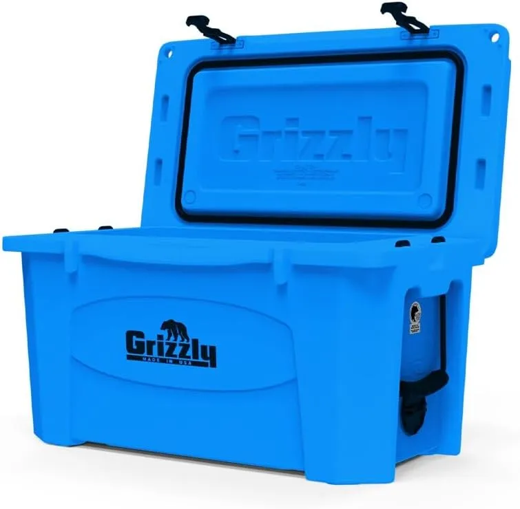 Grizzly 45 Cooler | 45 qt Ice Chest Durable Rotomolded Insulated | Made in The USA | Warranty for Life | for Beach Boat Camping Fishing Hunting | G45