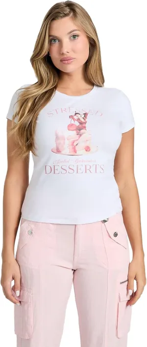 GUESS Women's Eco Short Sleeve Vintage Girl R5 Tee