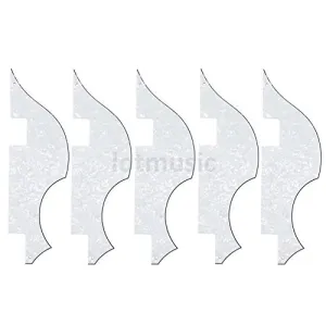 Guitar Parts 5pcs Left Handed White Pearl Bass Guitar Pickguards for Hofner Replacement 3 Ply