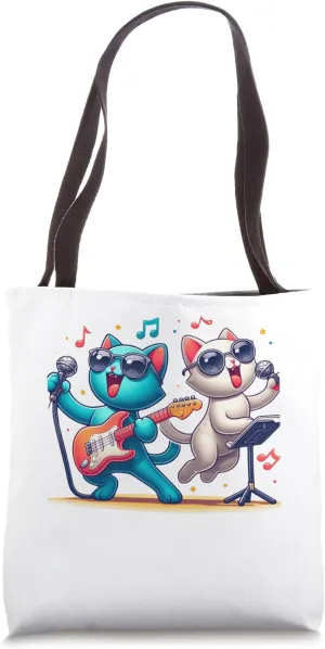 Guitarist Kitten Music Guitar Lover Singer Cute Duet Cat Tote Bag
