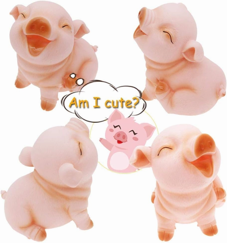 H&W Cute Pig Coin Money Bank, Shatterproof Piggy Bank, Creative Money Bank, Can Store 1000 Coins, Best Bitrthday Gift, Squint Piggy (WK7-D2)