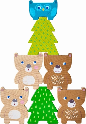 HABA Forest Friends Wooden Stacking Toy – Montessori Sorting Game & Shape Sorter for Toddlers – Educational Wooden Blocks for Preschool Learning – Stacking Toys for Toddlers 2 , Made in Germany