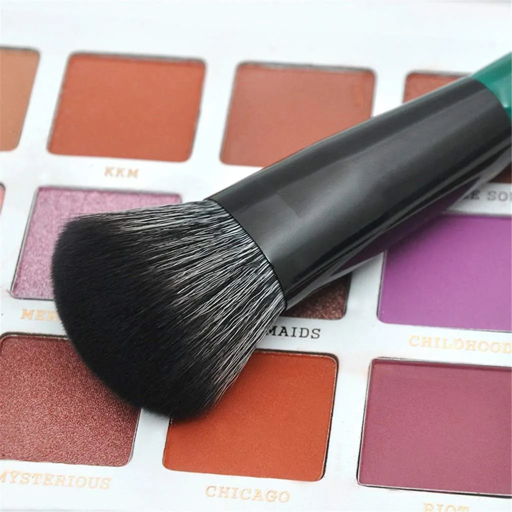 Handle Brush Brush Green Makeup And Wooden White 12Pcs With Black Dark Set Fiber Brush Pallet Liquidation (Green, One Size)