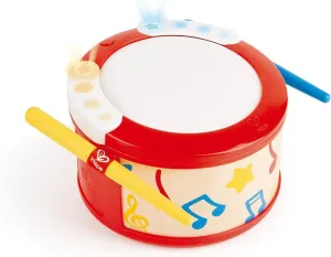 Hape Electronic Kids Drum with Lights & Guided Play| 2 Play Modes Drum Sensory Musical Instrument Toys for Toddler Gift Packing
