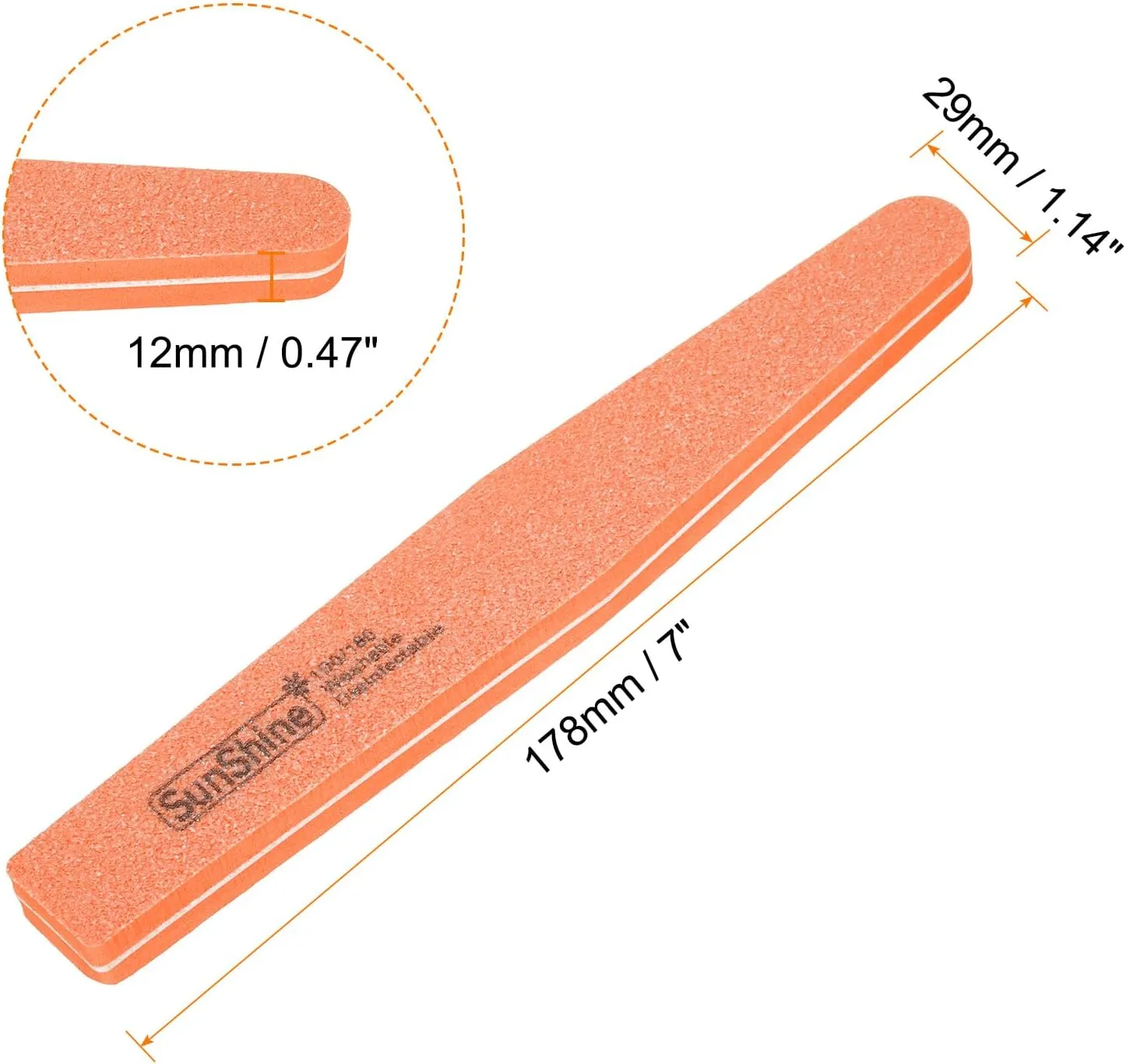 HARFINGTON 20pcs Nail Buffers, 100/180 Grit Nail Buffer Block, Double Sided Sponge Nail Buffing File Manicure Tool for Acrylic/Natural Nails, Orange