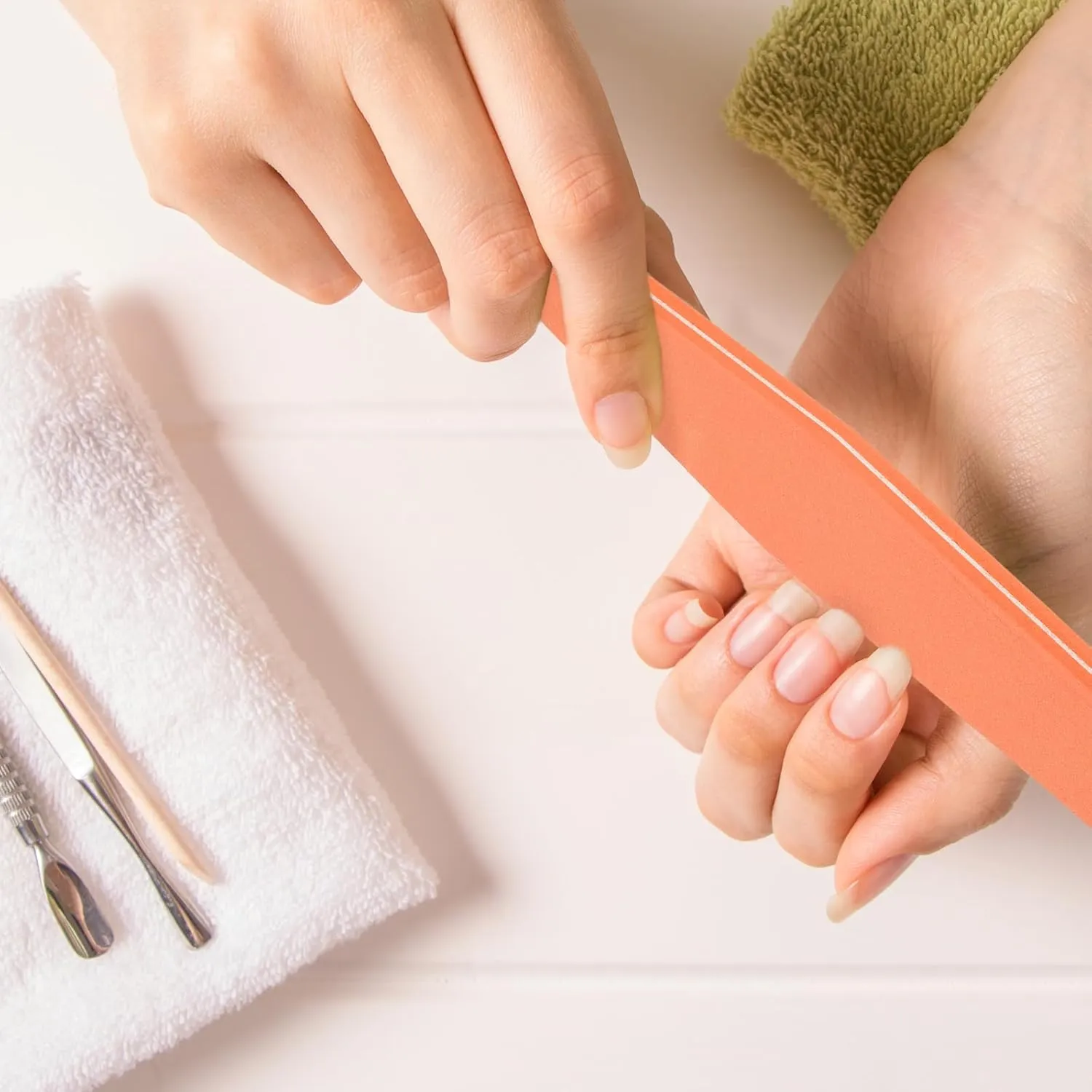HARFINGTON 20pcs Nail Buffers, 100/180 Grit Nail Buffer Block, Double Sided Sponge Nail Buffing File Manicure Tool for Acrylic/Natural Nails, Orange