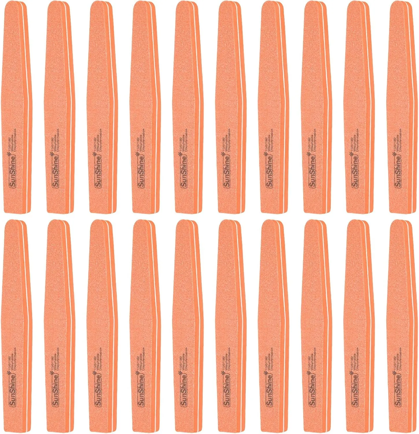 HARFINGTON 20pcs Nail Buffers, 100/180 Grit Nail Buffer Block, Double Sided Sponge Nail Buffing File Manicure Tool for Acrylic/Natural Nails, Orange