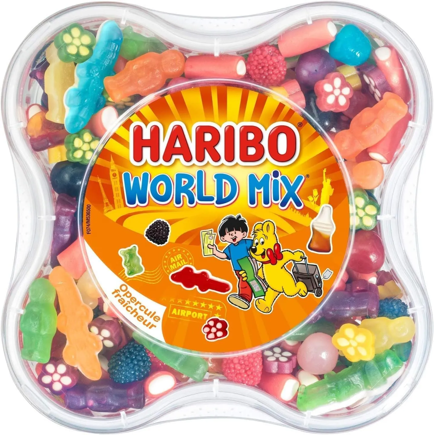 Haribo World Mix Resealable Plastic Container