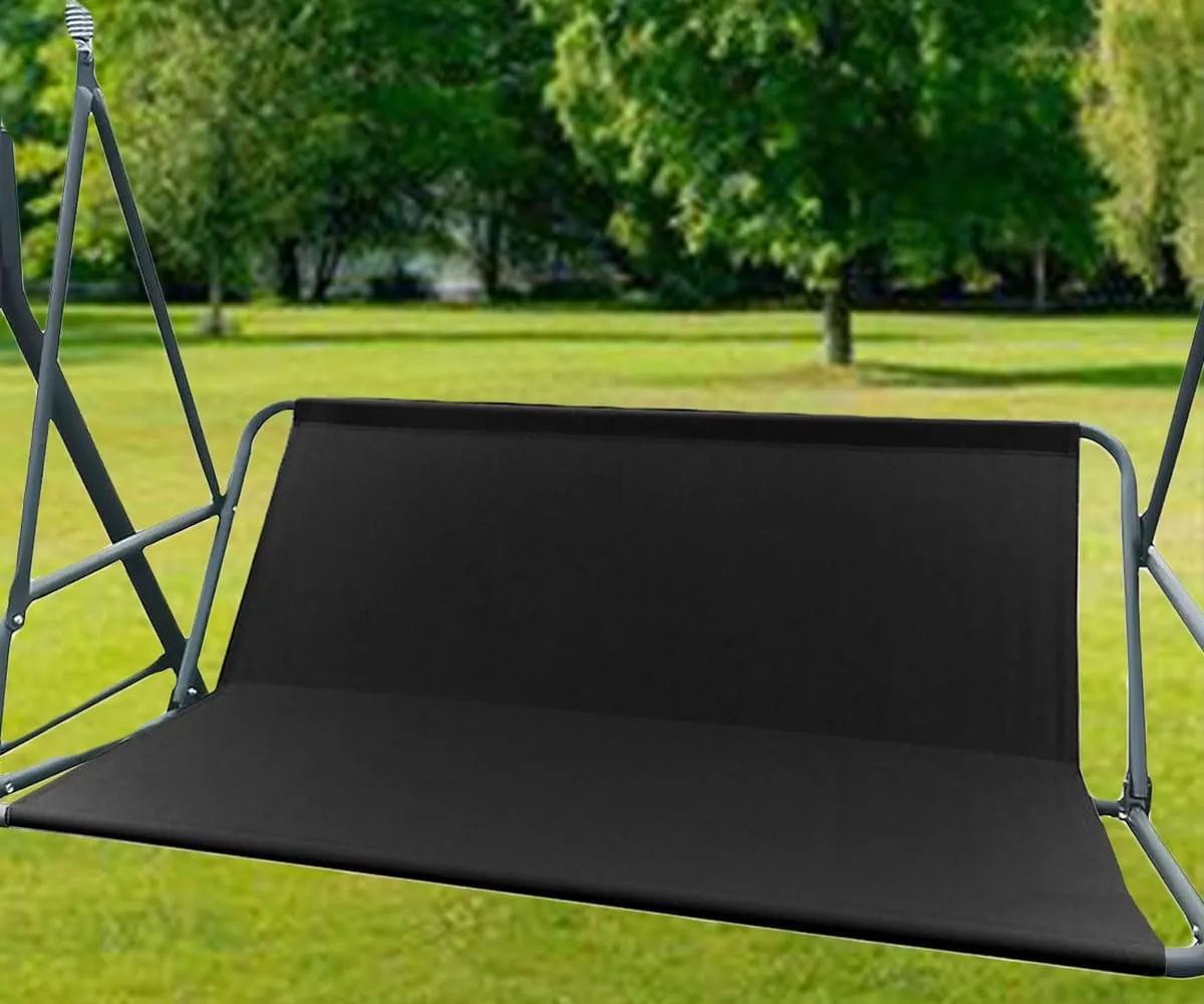 Heavy Duty Swing Seat Cover, 600D Oxford Waterproof Bench Cover for Outdoor Porch Garden Yard 2/3 Seat Patio Swing Chair (54.3"x19.6"x19.6", Black)