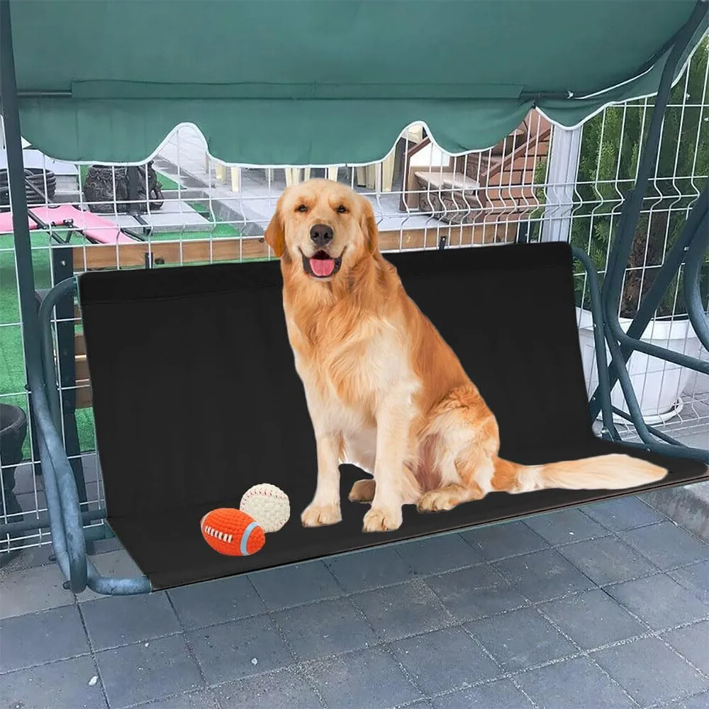 Heavy Duty Swing Seat Cover, 600D Oxford Waterproof Bench Cover for Outdoor Porch Garden Yard 2/3 Seat Patio Swing Chair (54.3"x19.6"x19.6", Black)