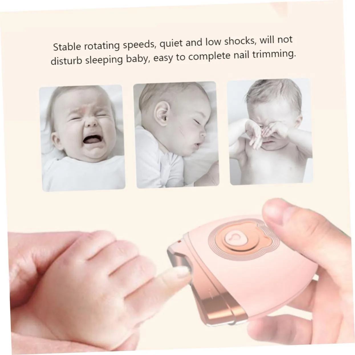Hemoton Baby Electric Nail Trimmer Bear Shape Adorable Mini Nail Clipper Portable for Boys and Girls Adults