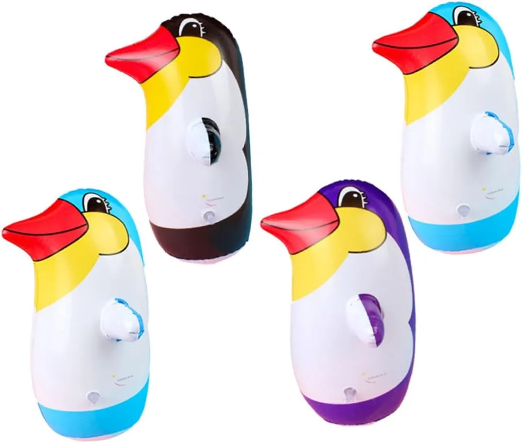 HEMOTON Penguin PVC Tumbler Toy Inflatable Outdoor Decor Boys and Girls Coordination Reaction Toy Safe Inflatable Ornament for Boys Girls